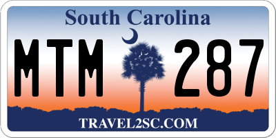 SC license plate MTM287