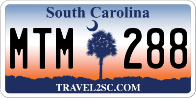 SC license plate MTM288