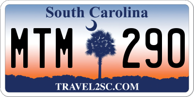 SC license plate MTM290