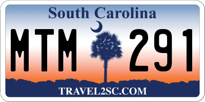 SC license plate MTM291
