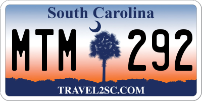 SC license plate MTM292
