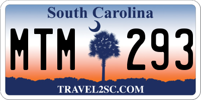 SC license plate MTM293