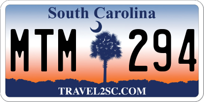 SC license plate MTM294