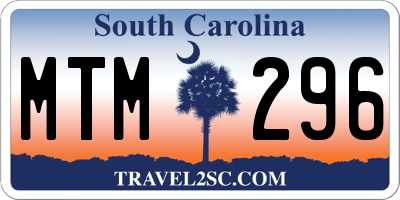 SC license plate MTM296