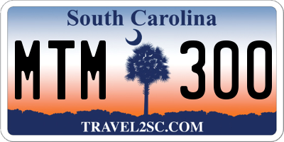 SC license plate MTM300