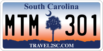 SC license plate MTM301