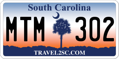 SC license plate MTM302