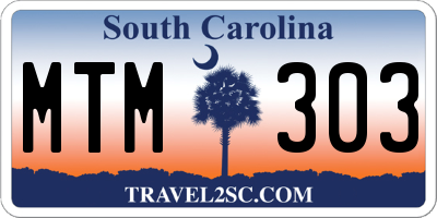 SC license plate MTM303