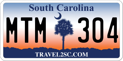 SC license plate MTM304