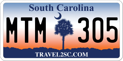 SC license plate MTM305