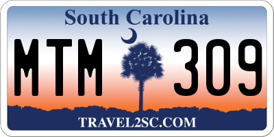 SC license plate MTM309