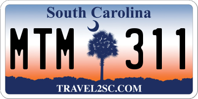 SC license plate MTM311