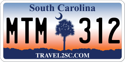 SC license plate MTM312