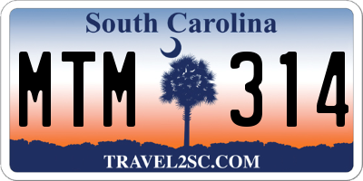 SC license plate MTM314