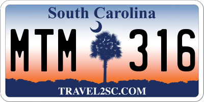 SC license plate MTM316