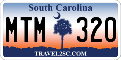 SC license plate MTM320