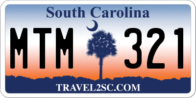 SC license plate MTM321