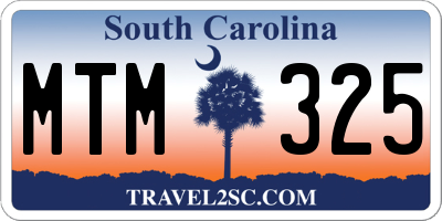SC license plate MTM325