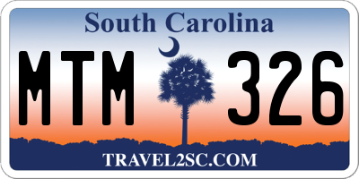 SC license plate MTM326