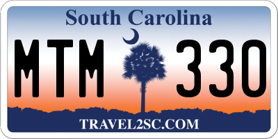 SC license plate MTM330