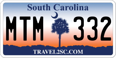 SC license plate MTM332