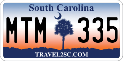 SC license plate MTM335