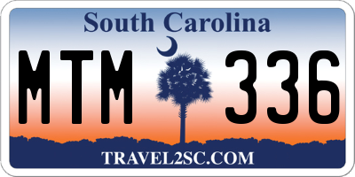 SC license plate MTM336