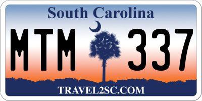 SC license plate MTM337