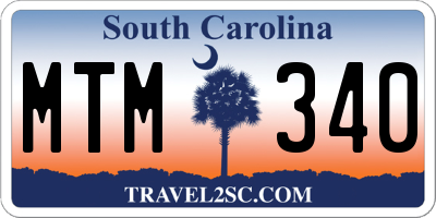 SC license plate MTM340