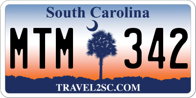 SC license plate MTM342