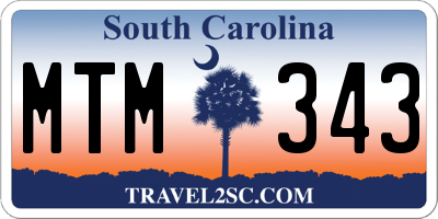 SC license plate MTM343