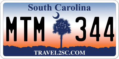 SC license plate MTM344