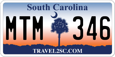 SC license plate MTM346