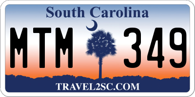 SC license plate MTM349
