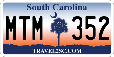 SC license plate MTM352