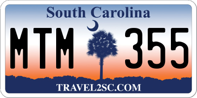 SC license plate MTM355