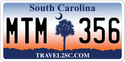 SC license plate MTM356