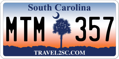 SC license plate MTM357