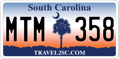 SC license plate MTM358