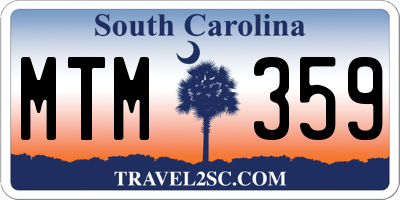SC license plate MTM359