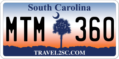 SC license plate MTM360