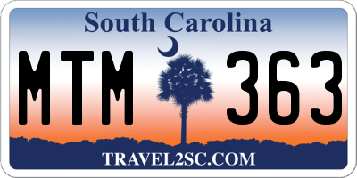SC license plate MTM363