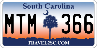 SC license plate MTM366