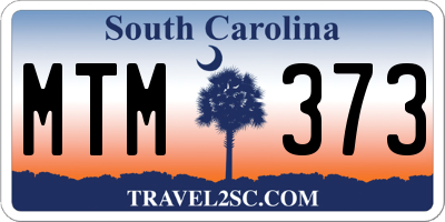 SC license plate MTM373