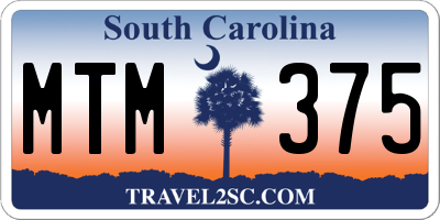 SC license plate MTM375