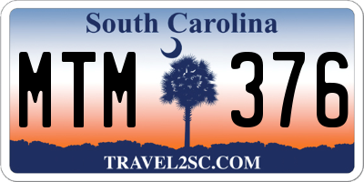 SC license plate MTM376