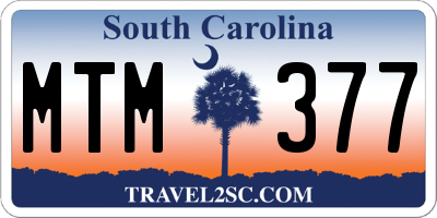 SC license plate MTM377