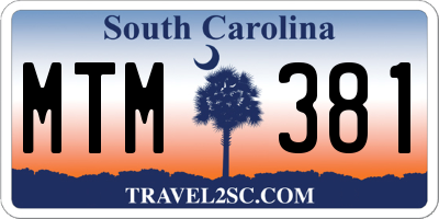 SC license plate MTM381