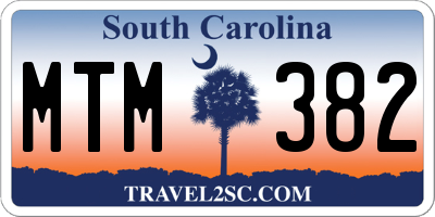 SC license plate MTM382