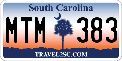 SC license plate MTM383
